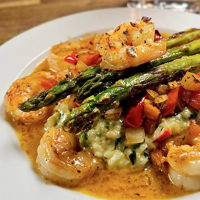 Toasted-Calabash-Shrimp-Cherie Toasted Calabash Salmon Oscar